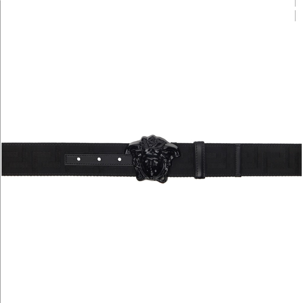 Versace Medusa Black Leather Belt